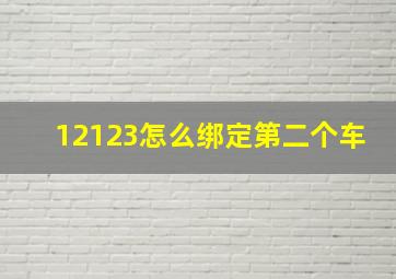 12123怎么绑定第二个车