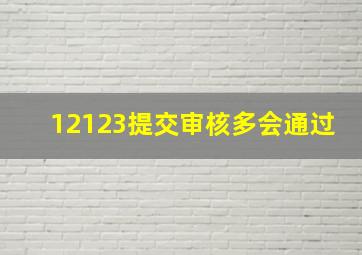 12123提交审核多会通过