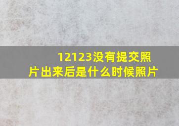 12123没有提交照片出来后是什么时候照片