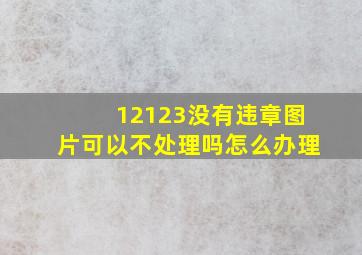 12123没有违章图片可以不处理吗怎么办理