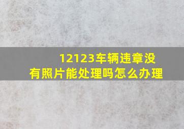 12123车辆违章没有照片能处理吗怎么办理