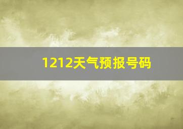 1212天气预报号码