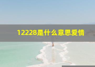 12228是什么意思爱情