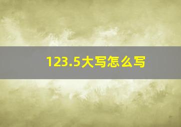 123.5大写怎么写