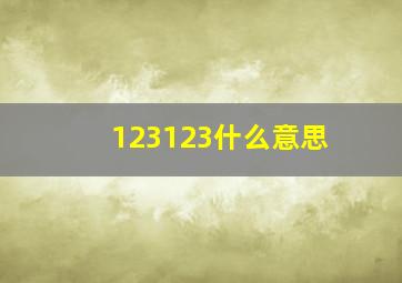 123123什么意思