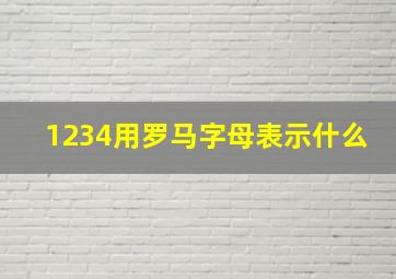 1234用罗马字母表示什么