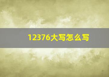 12376大写怎么写