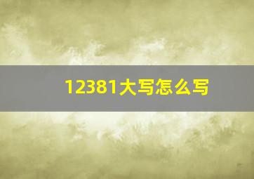 12381大写怎么写