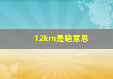 12km是啥意思