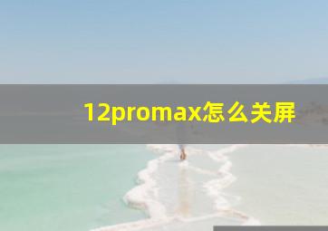 12promax怎么关屏