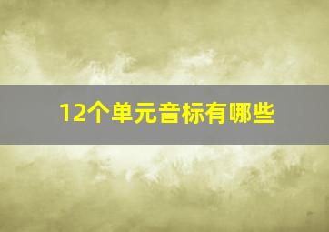 12个单元音标有哪些