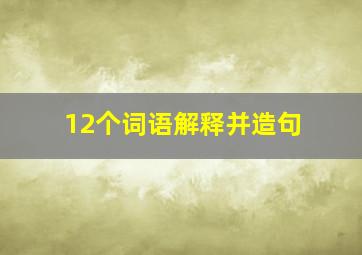 12个词语解释并造句