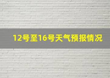 12号至16号天气预报情况