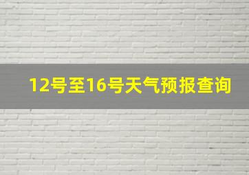 12号至16号天气预报查询