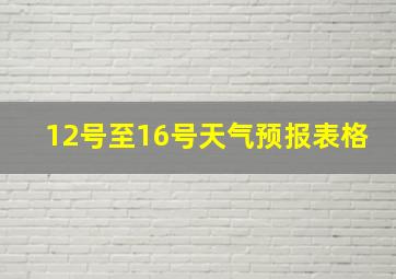 12号至16号天气预报表格