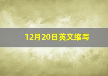 12月20日英文缩写