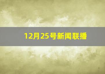 12月25号新闻联播