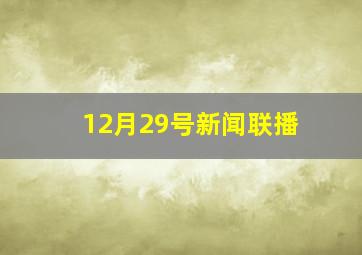 12月29号新闻联播