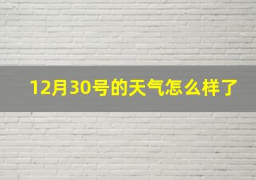 12月30号的天气怎么样了