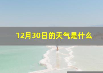 12月30日的天气是什么