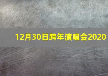 12月30日跨年演唱会2020