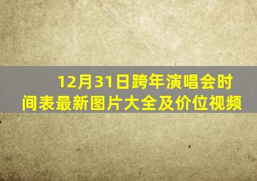 12月31日跨年演唱会时间表最新图片大全及价位视频