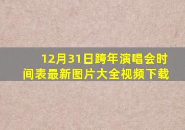 12月31日跨年演唱会时间表最新图片大全视频下载