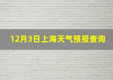 12月3日上海天气预报查询