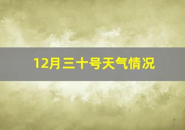 12月三十号天气情况