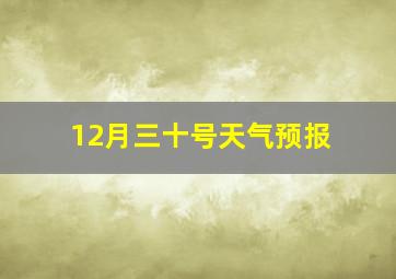 12月三十号天气预报