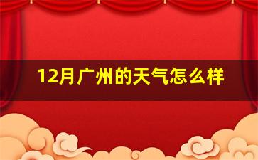 12月广州的天气怎么样