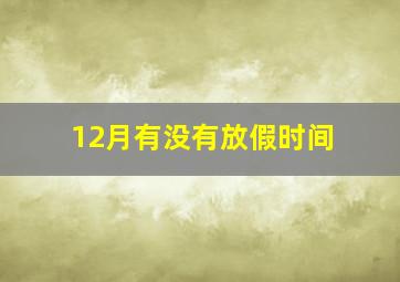 12月有没有放假时间