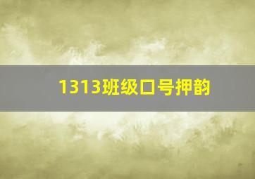 1313班级口号押韵