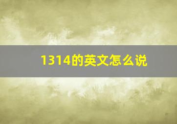 1314的英文怎么说