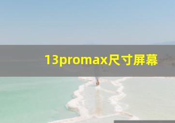 13promax尺寸屏幕