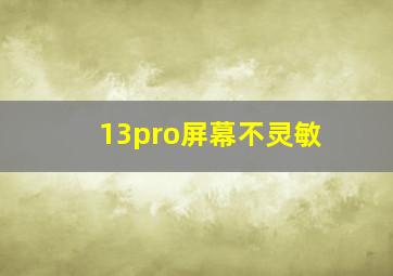 13pro屏幕不灵敏