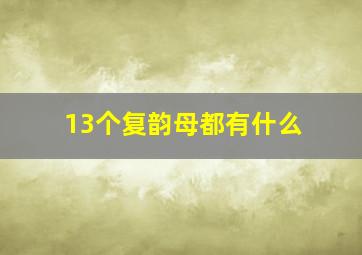 13个复韵母都有什么