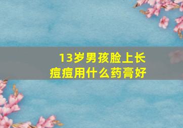 13岁男孩脸上长痘痘用什么药膏好