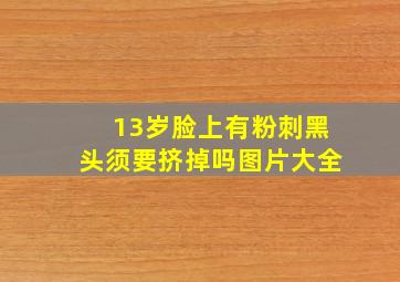 13岁脸上有粉刺黑头须要挤掉吗图片大全