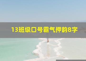 13班级口号霸气押韵8字