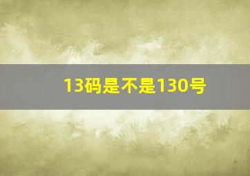 13码是不是130号