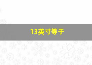 13英寸等于