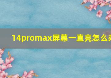 14promax屏幕一直亮怎么办