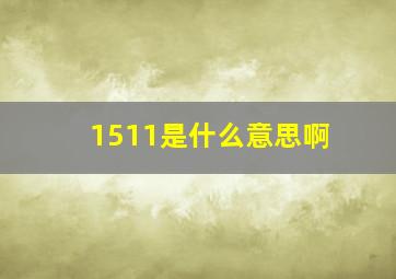 1511是什么意思啊