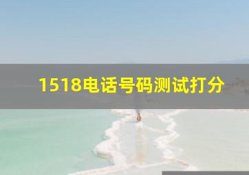 1518电话号码测试打分