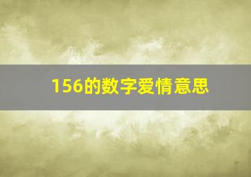 156的数字爱情意思