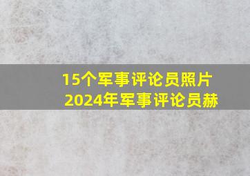 15个军事评论员照片2024年军事评论员赫