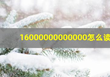 16000000000000怎么读数