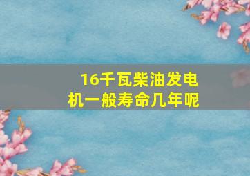 16千瓦柴油发电机一般寿命几年呢