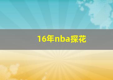 16年nba探花